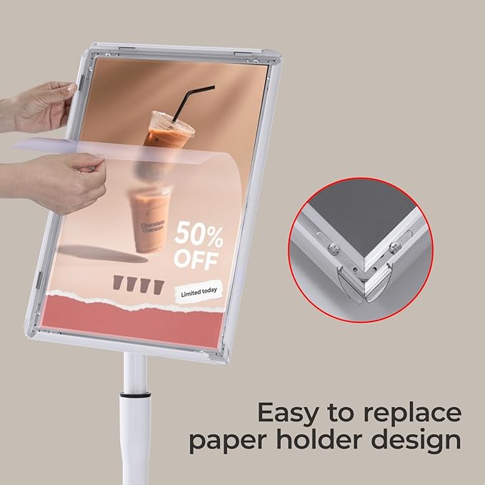 YIYO sign stand，floor sign holder poster stand heavy duty pedestal signage stand - Image 6