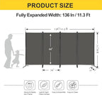 MAYOLIAH 4 Panel Privacy Screen Room Dividers 6FT Tall Portable Office Wall - Image 5
