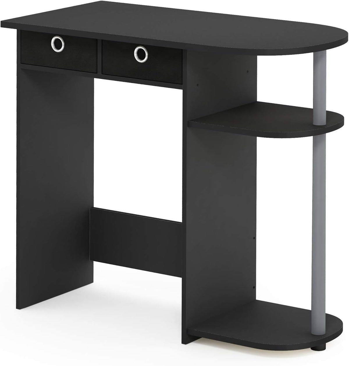 Furinno Go Green 32-Inch Computer Desk with 2-Tier Shelf, Classic Black