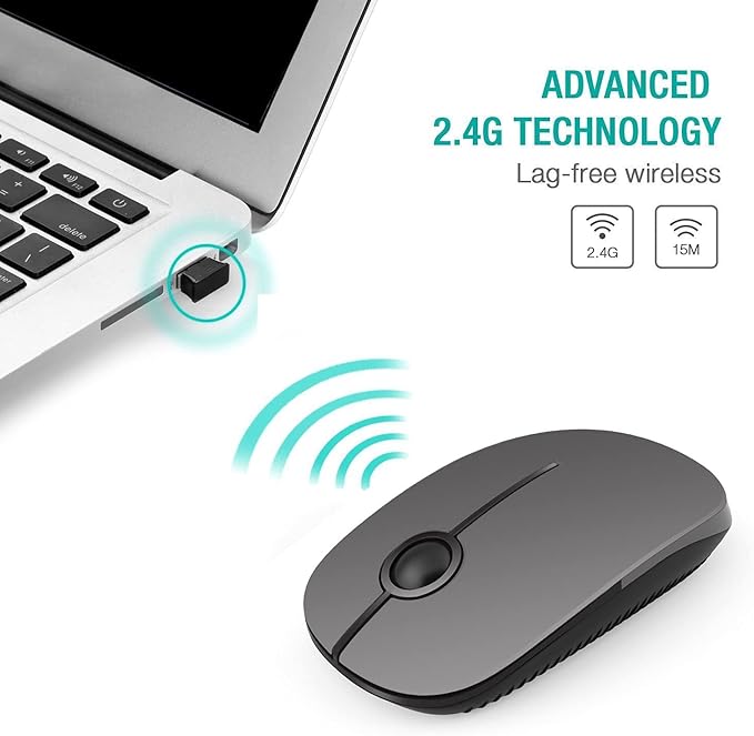 VssoPlor Wireless Mouse, 2.4G Slim Portable Computer Mice - Image 2
