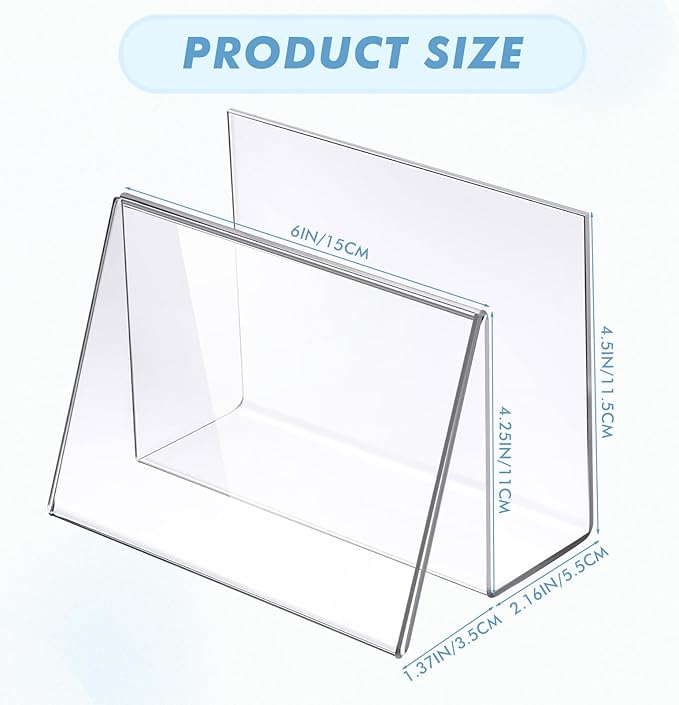 Vicenpal 20 Pcs Clear Acrylic Postcard Holder Business Card Holder Greeting - Image 2