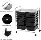 LDAILY 12 Drawer Rolling Storage Cart, Craft Cart Organizer on Wheels w/Metal - Image 6