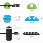 Shintop Cable Clips, 16 Pack Colorful Cord Holders Self Adhesive Cable - Image 3