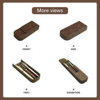 MIVLXLX Leather Triple Pen Case Pencil Pouch Holder - Image 5