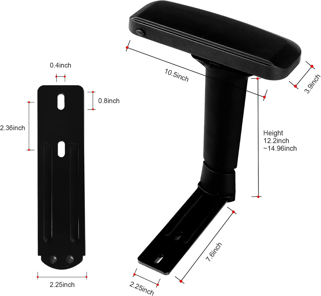 Frassie 4D Height Adjustable Chair Armrest Pair, Gaming Office Boss Chair Arms Set Replacement Part