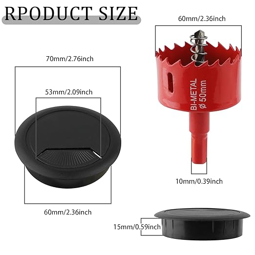 2-3/8 Inch Desk Grommet, 13 Pieces Wire Grommet, Desk Hole Cover - Image 2