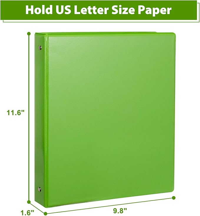 CIXILDTS 1-Inch 3 Ring Binder, Standard Round Ring Binder Fit Letter Size Paper - Image 2