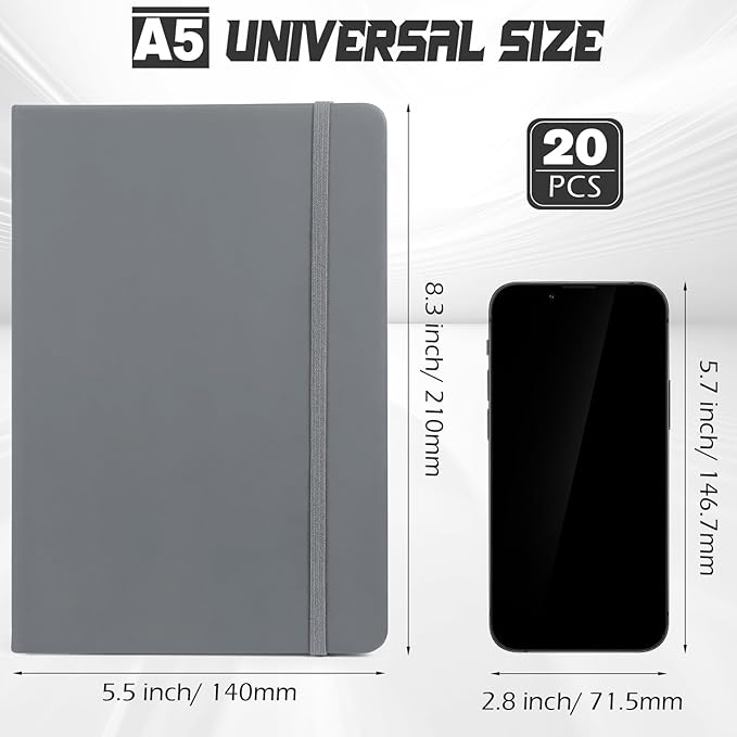 Honoson 20 Pack Lined Journal Notebooks A5 Hardcover Executive Notebook 5.5" x - Image 2