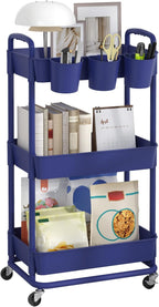 JIUYOTREE 3-Tier Plastic Rolling Storage Cart Utility Cart by JIUYOTREE