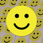 600 PCS - 1" Smiling Happy Smile Face Stickers, Yellow