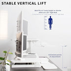 VIVO 42 inch Desk Converter, K Series, Height Adjustable Sit to Stand Riser - Image 4