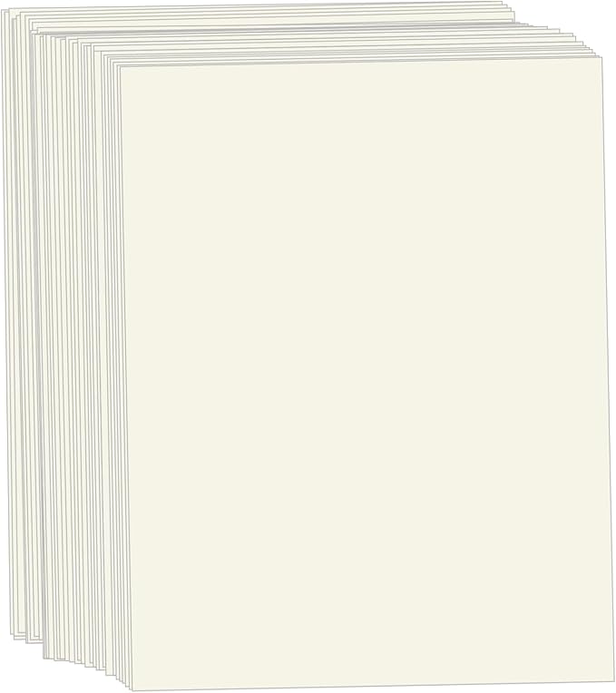 100 Sheets Cream Cardstock 8.5 x 11, Creebe 65lb Ivory Card Stock Off White by Unknown