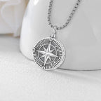 Compass Necklace for Women Men 925 Sterling Silver Pendant Urn Necklaces for - Image 3