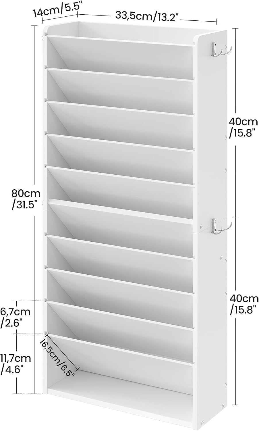 CHOEZON Wall File Organizer, 10-Tier Hanging Mail Organizer