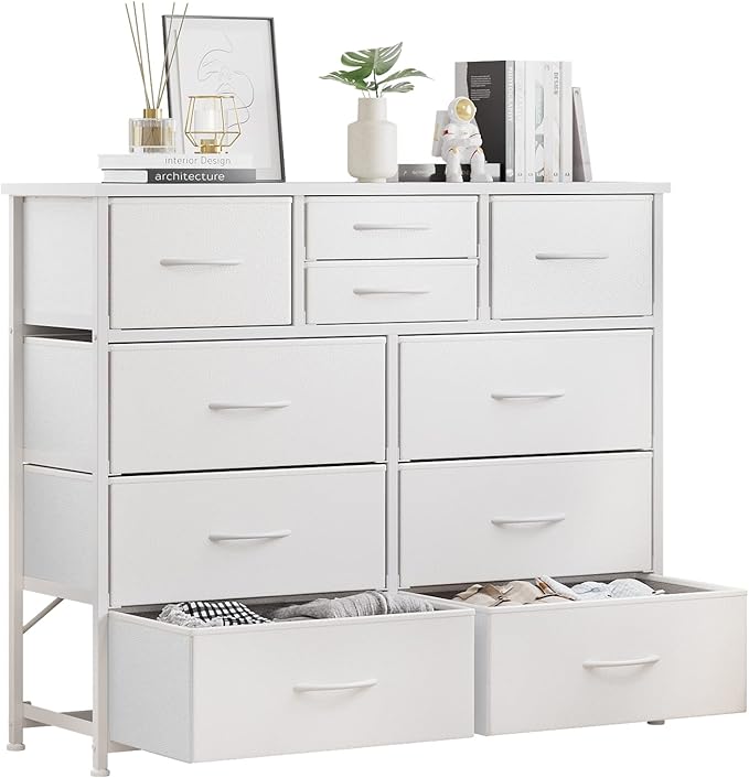 LUMTOK 10-Drawer Dresser, Fabric Storage Dressers Drawers by LUMTOK