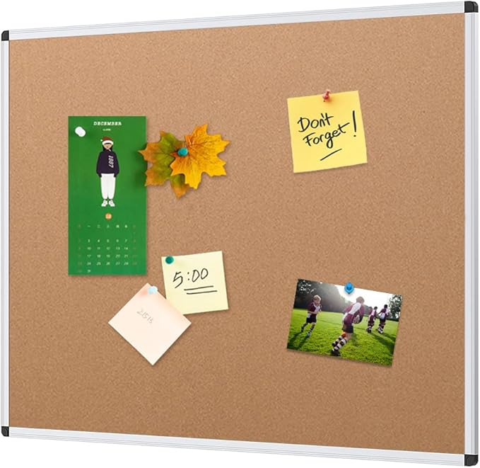 VIZ-PRO Cork Notice Board, 36 X 24 Inches by VIZ-PRO
