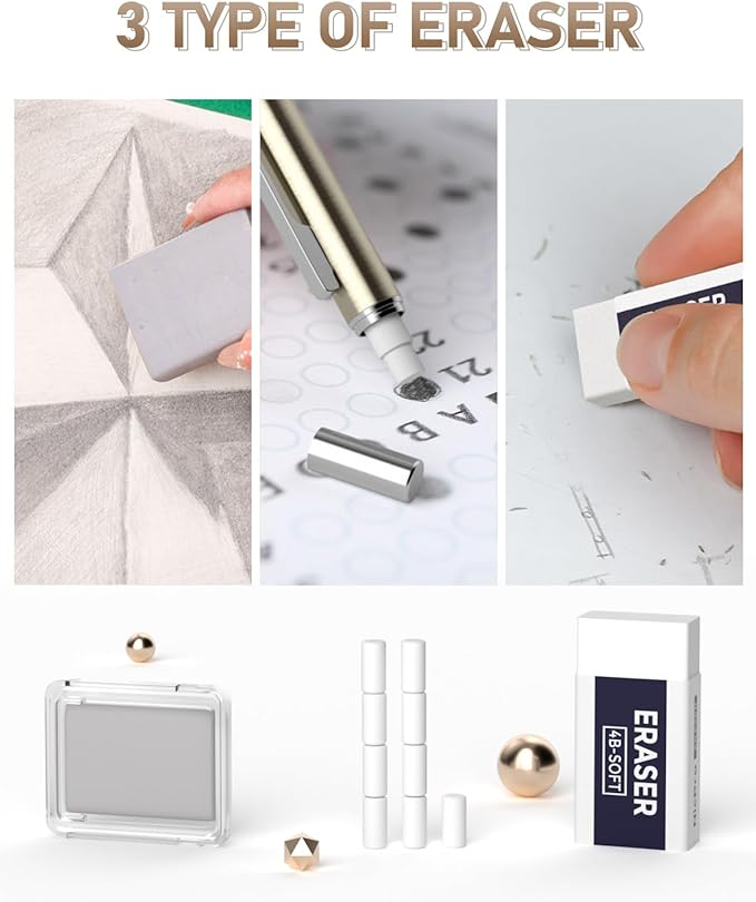 Nicpro 37PCS Gold Art Mechanical Pencil Set - Image 8