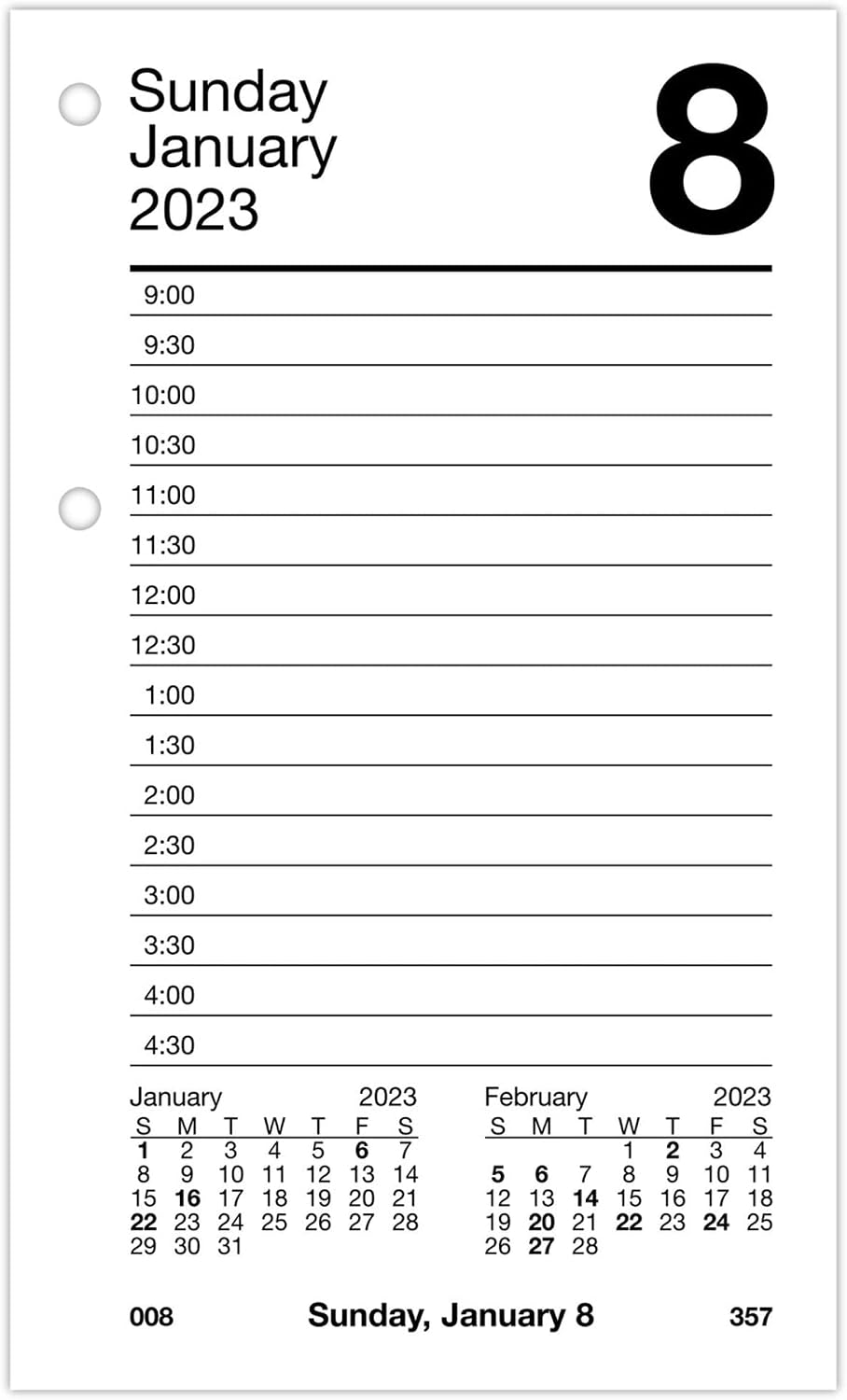 AT-A-GLANCE 2023 Daily Desk Calendar Refill, 3-1/2" x 6", Loose Leaf (E71750)