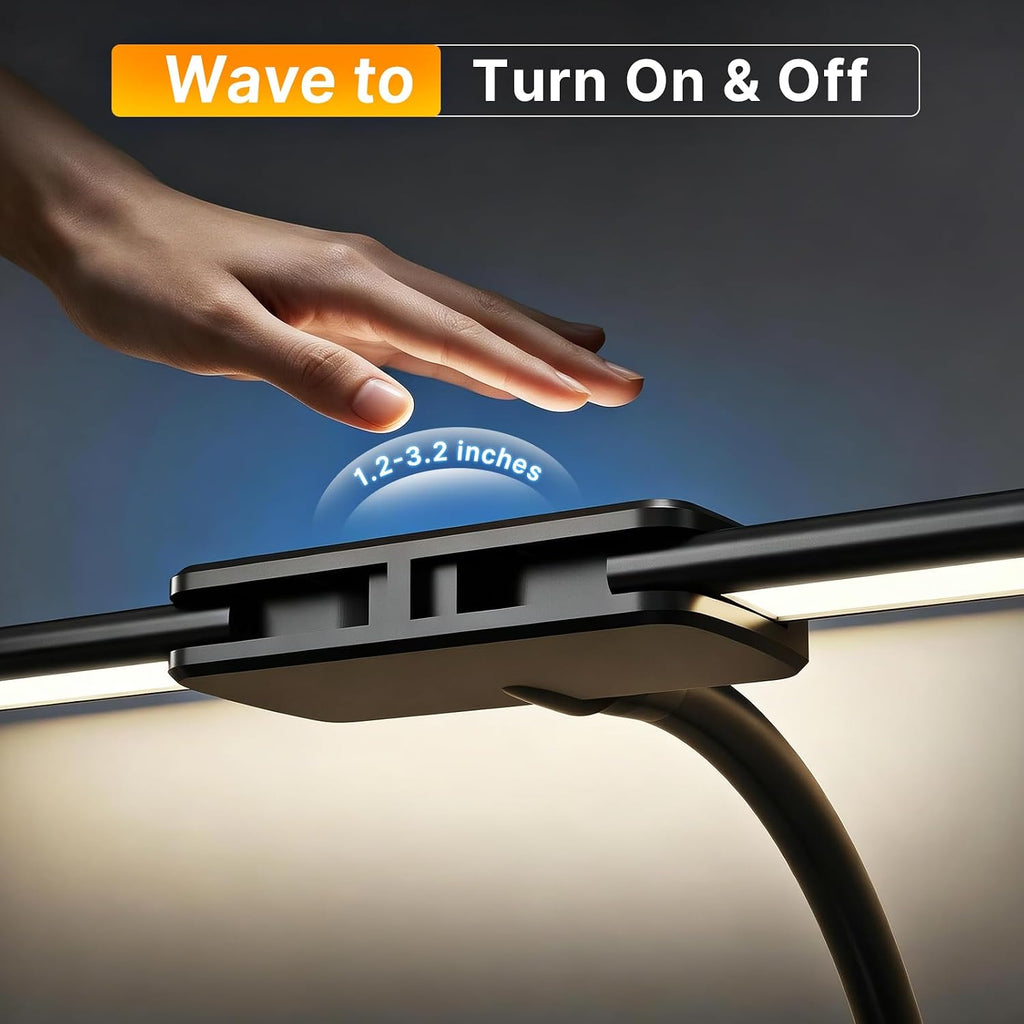 syrinx led desk lamp for home office, 18w, close-up detail