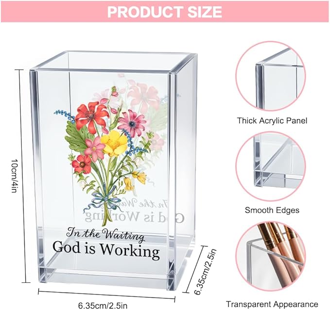 Vgrti in The Waiting God is Working Acrylic Cosmetic Bible Verse Pencil Pen - Image 2