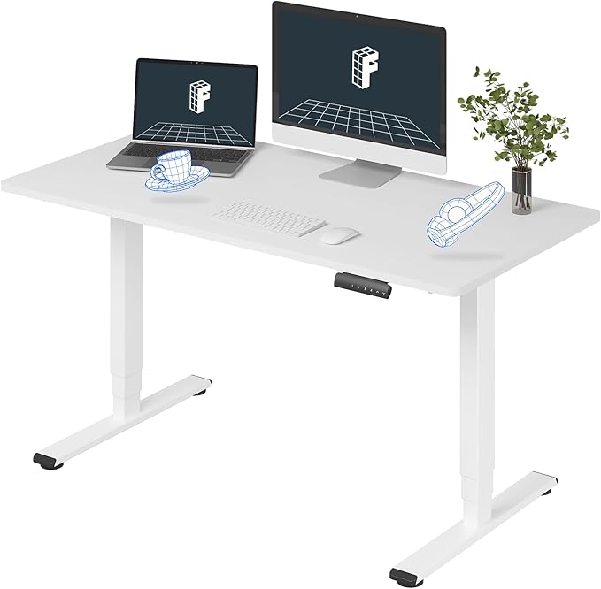 FLEXISPOT E6 3-Stage Dual Motor Electric Standing Desk 55 x 28 Sit Stand Up Desk by FlexiSpot