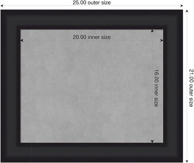 Amanti Art Black Framed Magnetic Board 21x25 Small Vision Board - Image 2