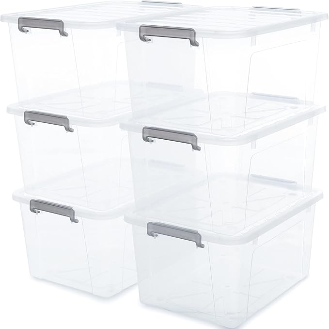 Citylife 6 Packs 44.4 QT Plastic Storage Bins by Unknown
