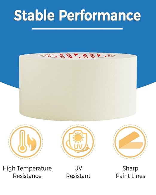SWRT Masking Tape 2” x 55Yds, 10 Rolls – Bulk Value White Tape - Image 4