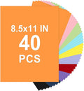 Cardstock 8.5 x 11, 10 Colors Colored Printer Paper 75 lb/200 gsm, 40 Sheets by Glyanlee