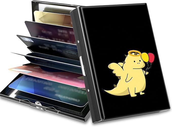 BWEGRHE Slim Credit Card Holder, Dinosaur RFID Blocking Metal Wallet by BWEGRHE