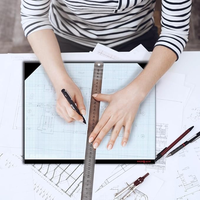 Graph Paper Pad 22"x17", 50 Sheets, 1/4 Inch Grid, 80 GSM, Engineering Drafting - Image 6