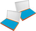 2 Pack Plastic Case Stamp Pad Large Size, Light Blue Color by ZIGEL