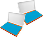 2 Pack Plastic Case Stamp Pad Large Size, Light Blue Color by ZIGEL