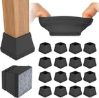 16 PCS Square Chair Leg Floor Protector, Silicone Chair Leg Cover, Furniture by ComeHomeWithMe