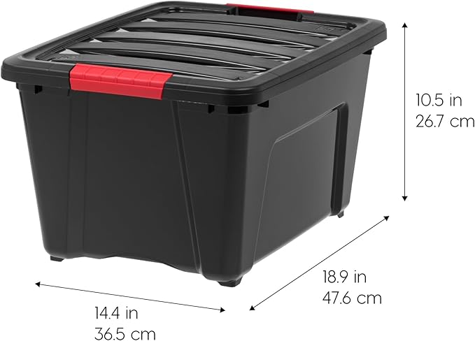 IRIS USA 32 Qt Stackable Plastic Storage Bins - Image 2