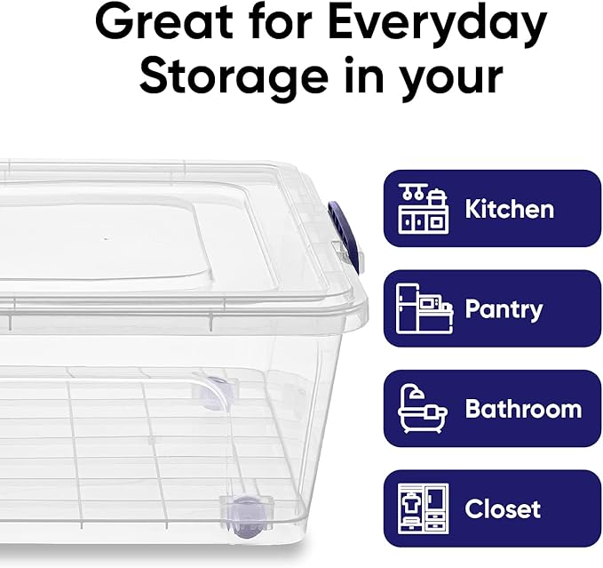 Superio Storage Bins with Lids, Stackable Totes, BPA Free, Odor Free, Organizer - Image 7