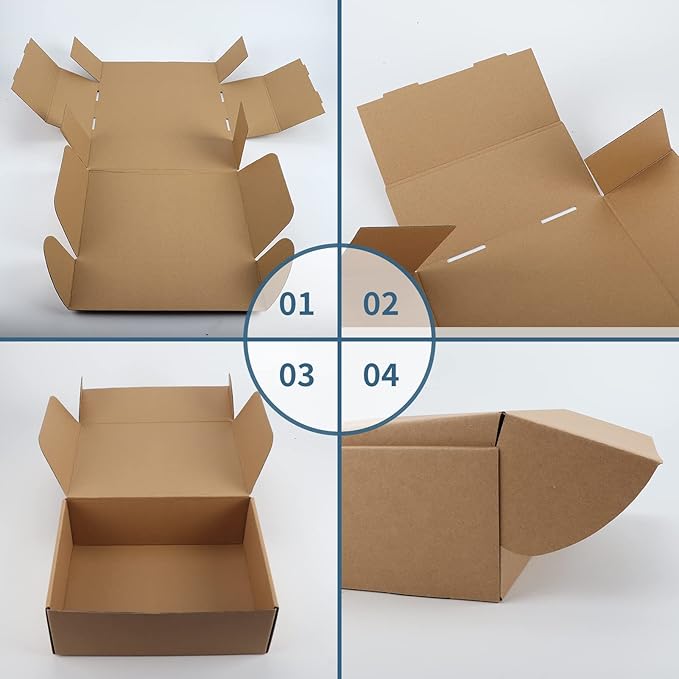 PHAREGE 12x9x4 inch Shipping Boxes Bulk 20 Pack Brown, Tab Lock Tuck Top Mailer - Image 7