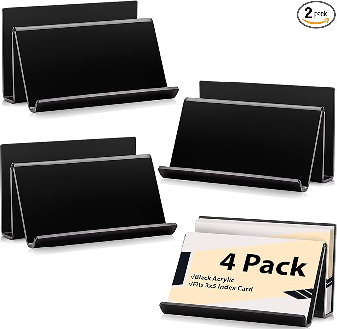 4 Pack 3x5 Index Card Display Holder Acrylic Cards Holder Stand Acrylic by SHIQIKEJIPTY