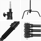 2 Packs C-Stand Kit, Heavy Duty Steel Photography Light Stand Kit, Adjustable - Image 5