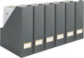 BLU MONACO | Set of 6 Foldable Grey Magazine File Holders