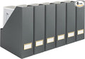 BLU MONACO | Set of 6 Foldable Grey Magazine File Holders by Blu_Monaco