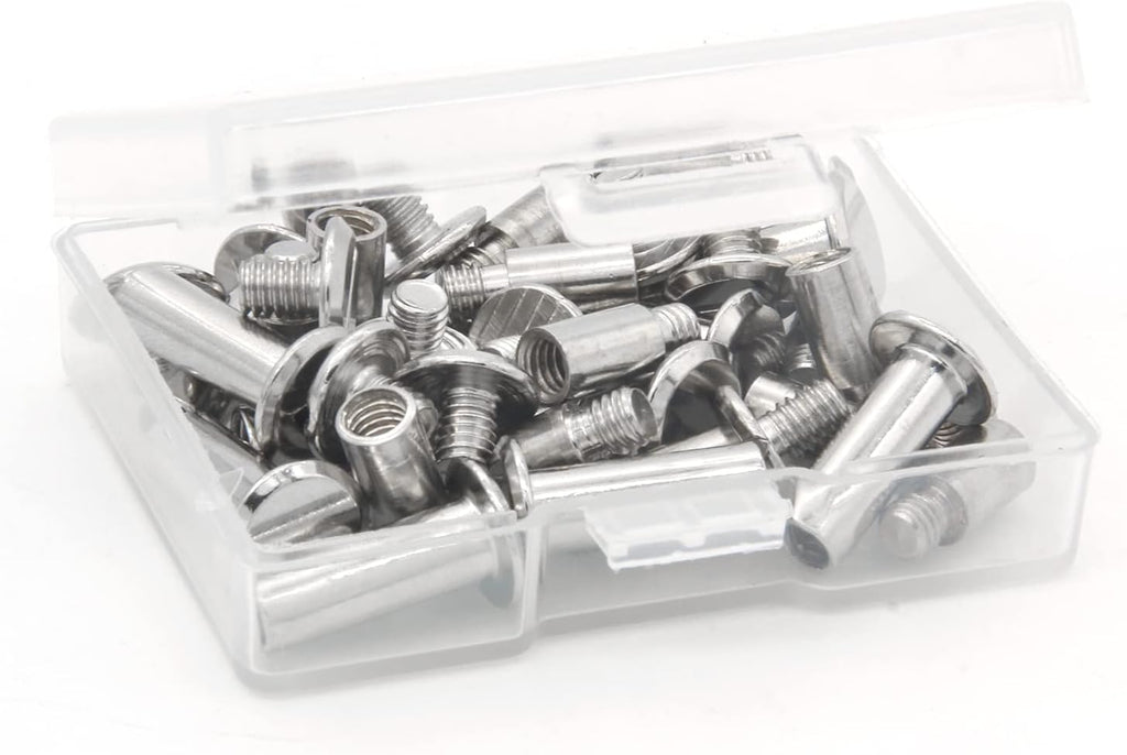 30 Pack Chicago Screws and Extention Posts for Binding Extending Scrapbook Photo Album Refill Pages Compatible with Pioneer Photo Albums (Silvery, Diameter 5mm)
