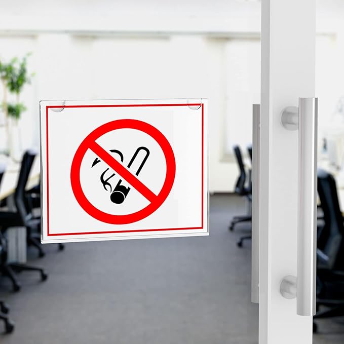 PecMuikee Horizontal Acrylic Sign Holder 8.5x11, Wall Mount Acrylic Sign Holder - Image 7