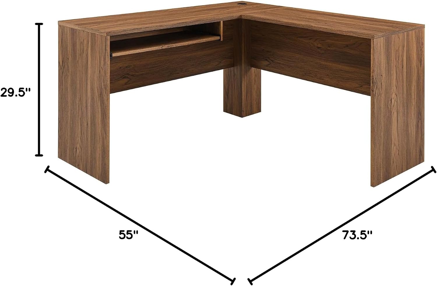 Modway Envision Mid-Century Modern, Desk and File Cabinet Set, Walnut White