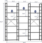 NUMENN Triple Wide 6 Tier Bookshelf, Rustic Industrial Style Bookcases and - Image 3