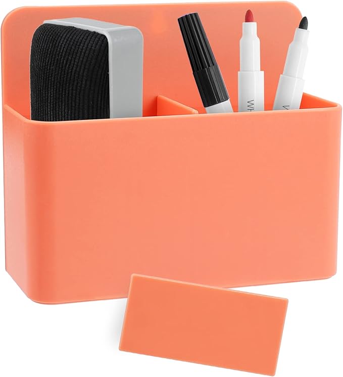 Orange Magnetic Dry Erase Marker Holder, Magnetic Pencil Cup, Magnetic Marker by LGCLGY