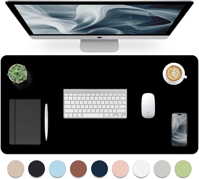 Leather Desk Pad, Mouse Pad, Non-Slip Desk Protector Mat, Leather Desk Blotter by Bloss