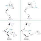 TORCHSTAR Metal Desk Lamp with Clamp, Swing Arm, Architect Adjustable Gooseneck - Image 5