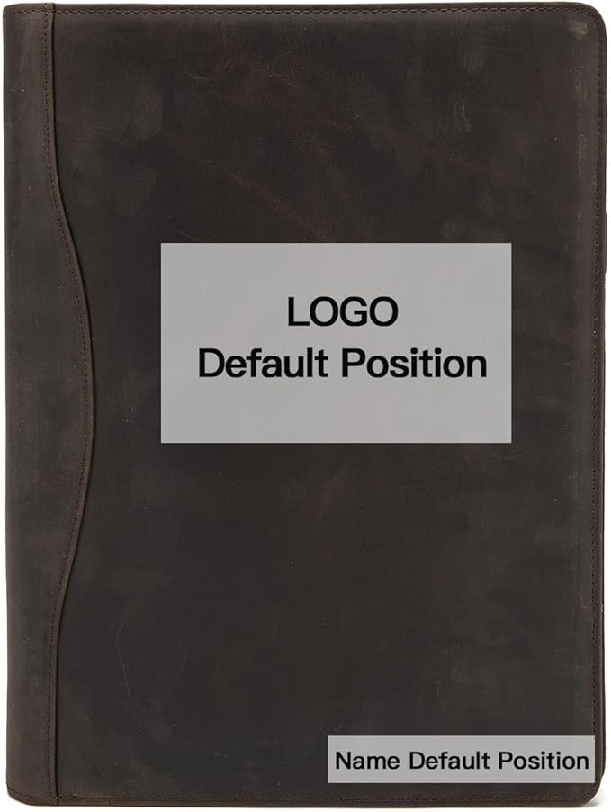 Geslun Personalized Genuine Leather 3 Ring Binder, Custom Engraved 8.5 x 11 by Geslun