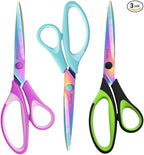 8.5" Scissors All Purpose, Titanium Coating Sharp Blade, Soft Comfort-Grip by Zicolu